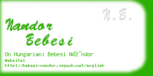 nandor bebesi business card